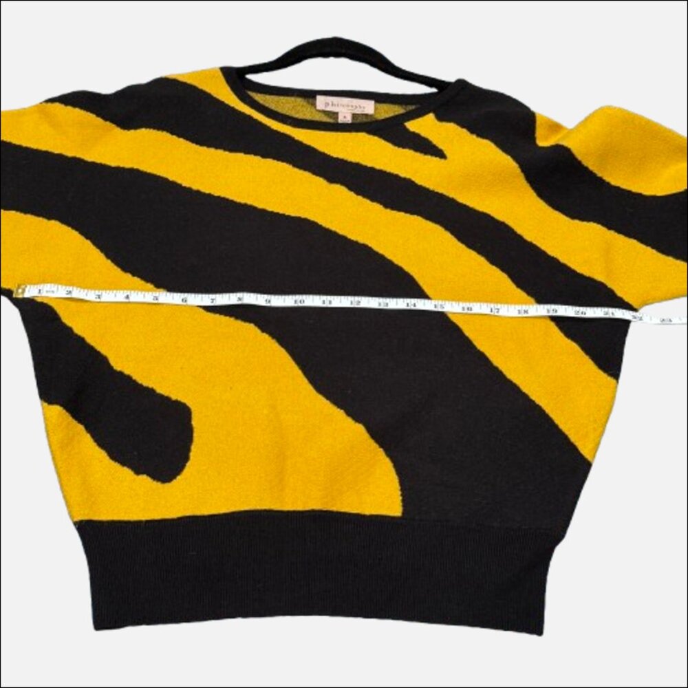 Philosophy Tiger Dolman Sleeve Sweater Black Yellow (Size S) - Picture 3 of 9